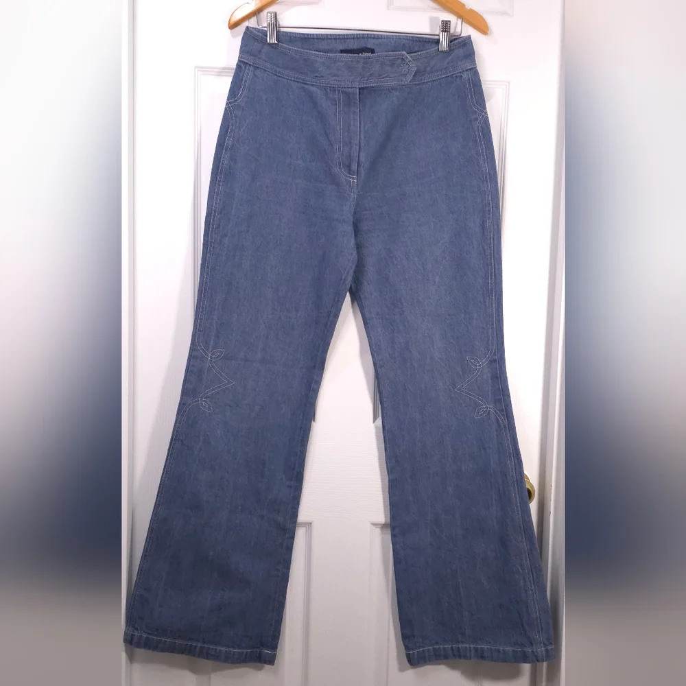 Tristan & Isolde 100% Cotton Flare Jeans Boho Indie High Rise Size 10 - Picture 2 of 12